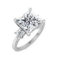 thumbnail image 1 of Frisco - Moissanite Princess Cut Lab Diamond Engagement Ring With Princess Cut Sidestones, 1 of 4