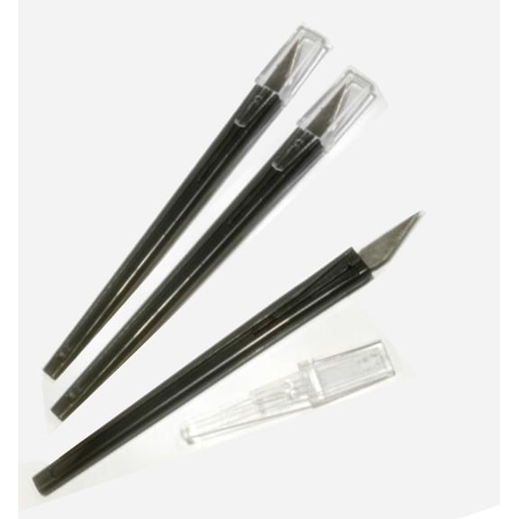 Frisket Art Knife with Standard #11 Blade and Locking Safety Cap, Lightweight Disposable Plastic (Chartpak 352A-36) - 3 Ready-to-Use Frisket Knives