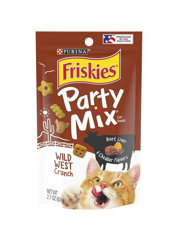 Friskies Cat Treats, Party Mix Crunch Wild West, 2.1 oz. Pouch