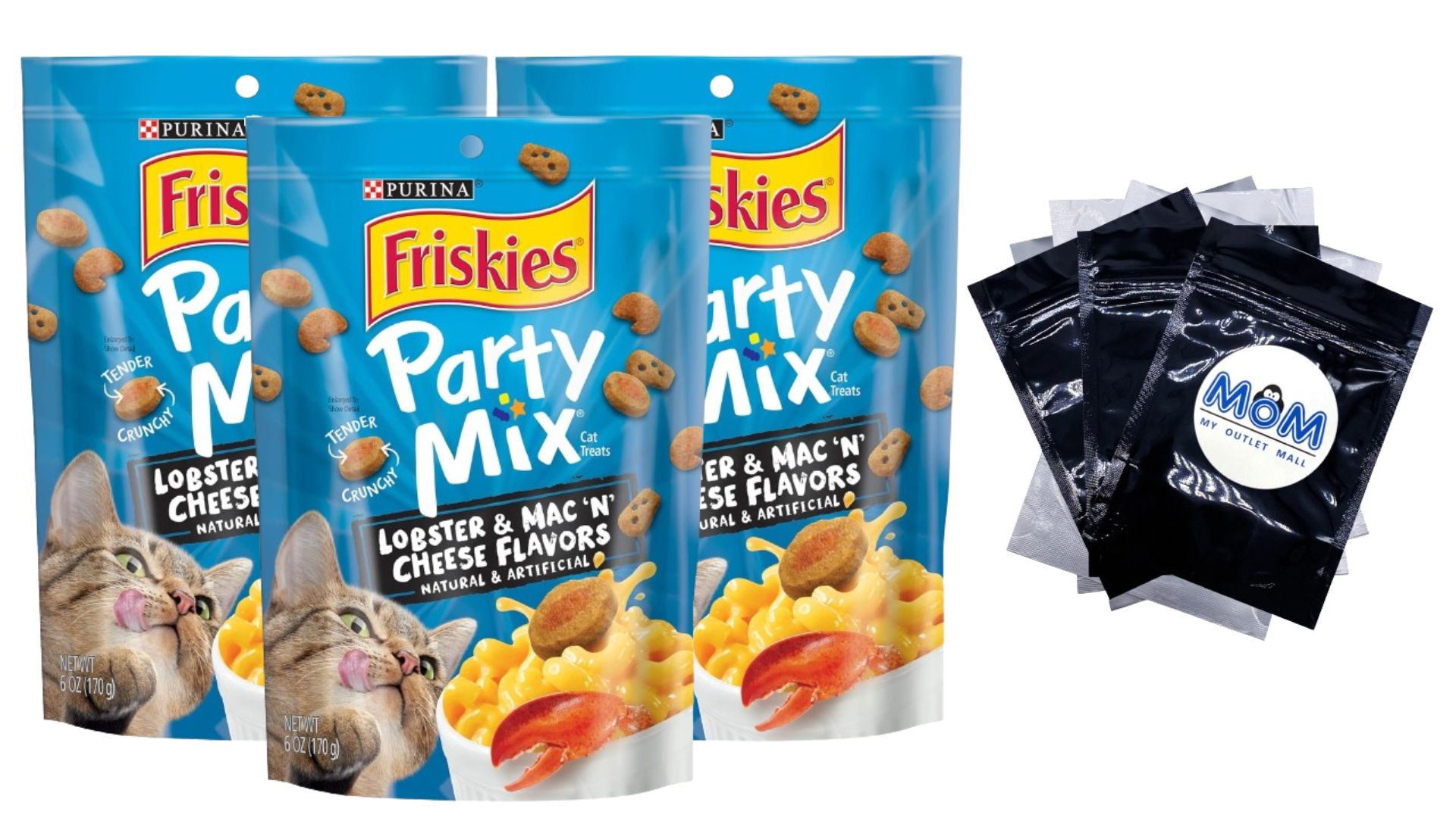 Friskies Cat Treats Party Mix Lobster and Mac 'N' Cheese Flavors