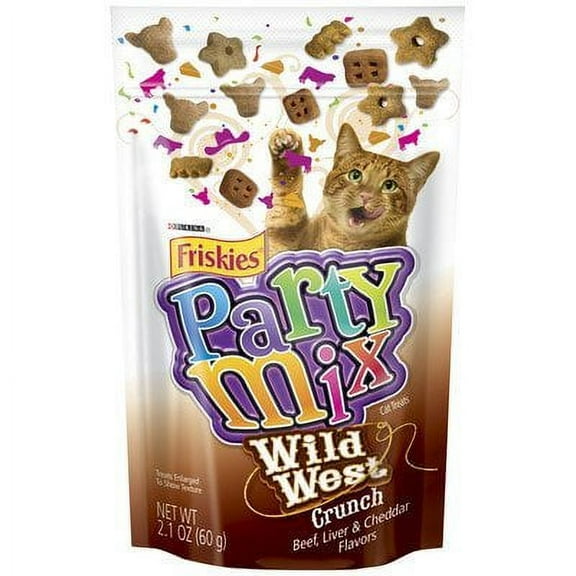 Friskies Crunchy Party Mix Pouch Cat Treats Quantity: Case of 10, Flavor: Wild West