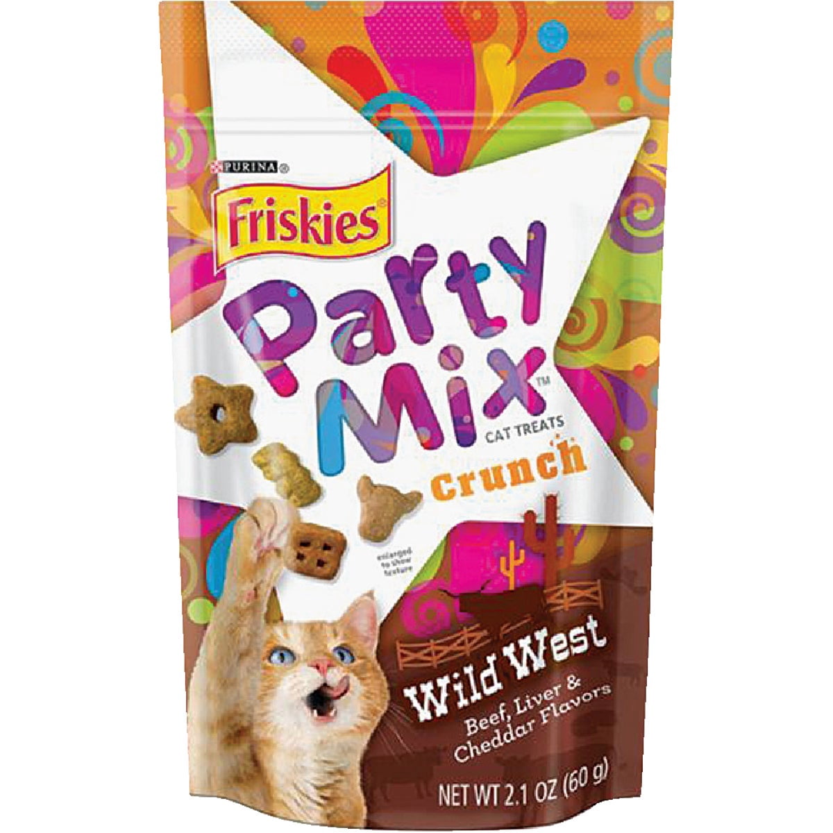 10-pack Friskies Crunchy Party Mix Cat Treats Wild West - Dry, Dental Care - 10 Pack, 2.1 oz — Residential Use, Standard Application