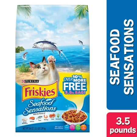 Friskies Dry Cat Food, Seafood Sensations, 3.5 lb. Bag