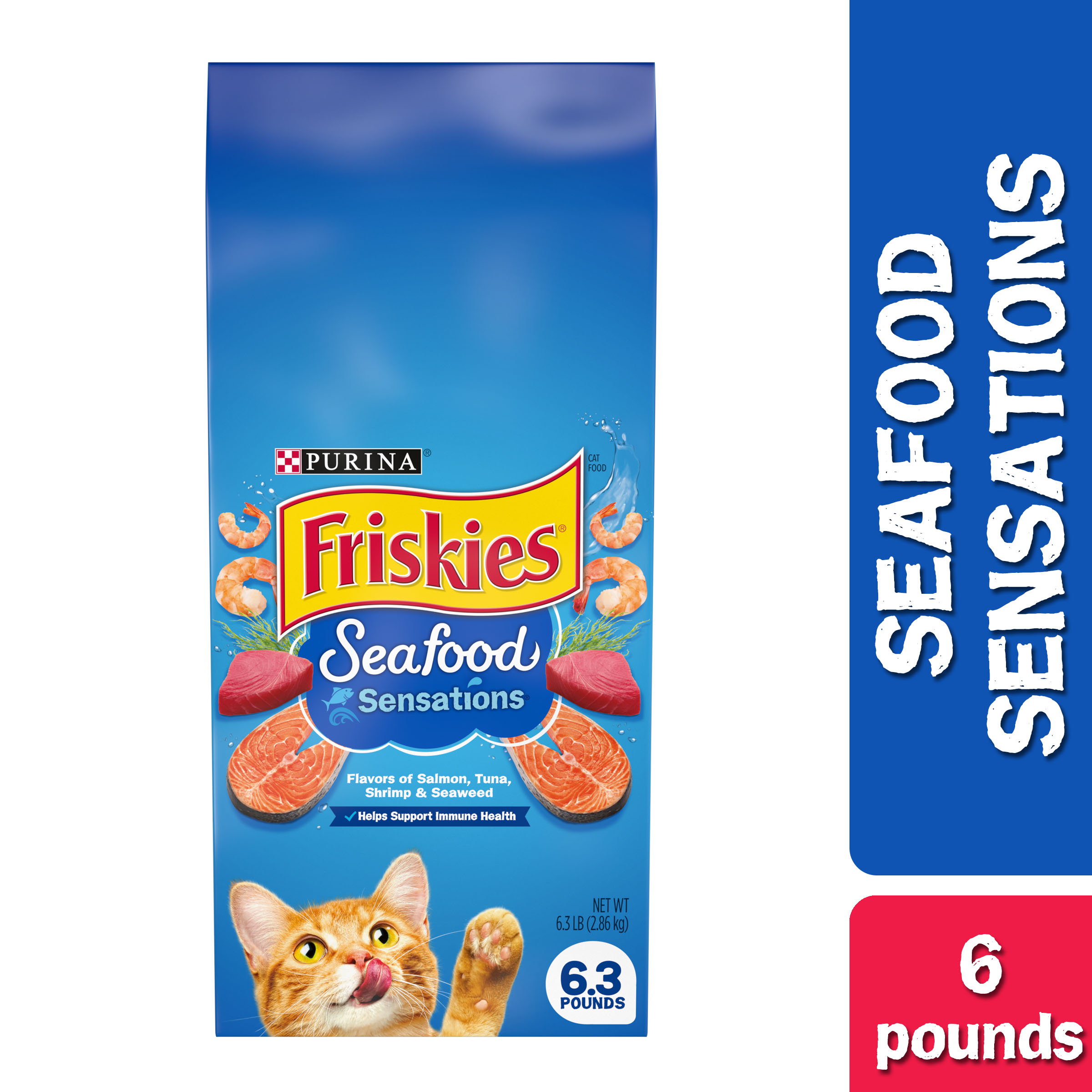 Friskies Dry Cat Food, Seafood Sensations, 6.3 lb. Bag - image 1 of 12