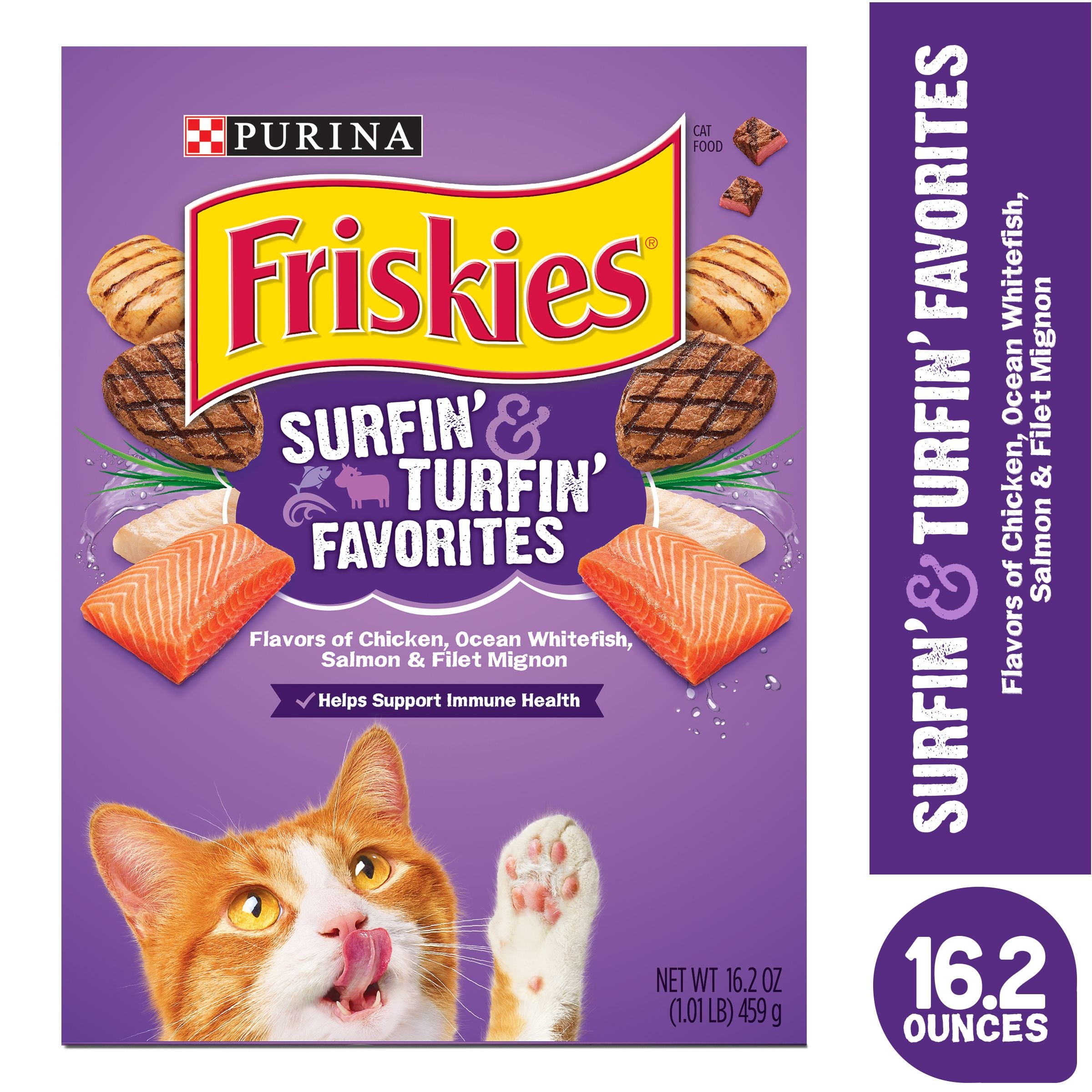 Purina Friskies Chicken Cat Food, Crunchy Surfin' & Turfin' Favorites