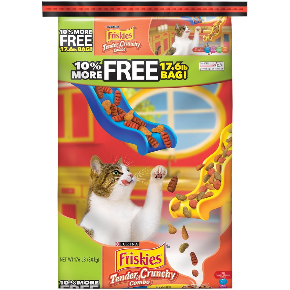 Friskies Dry Cat Food, Tender & Crunchy Combo, 17.6 lb. Bag