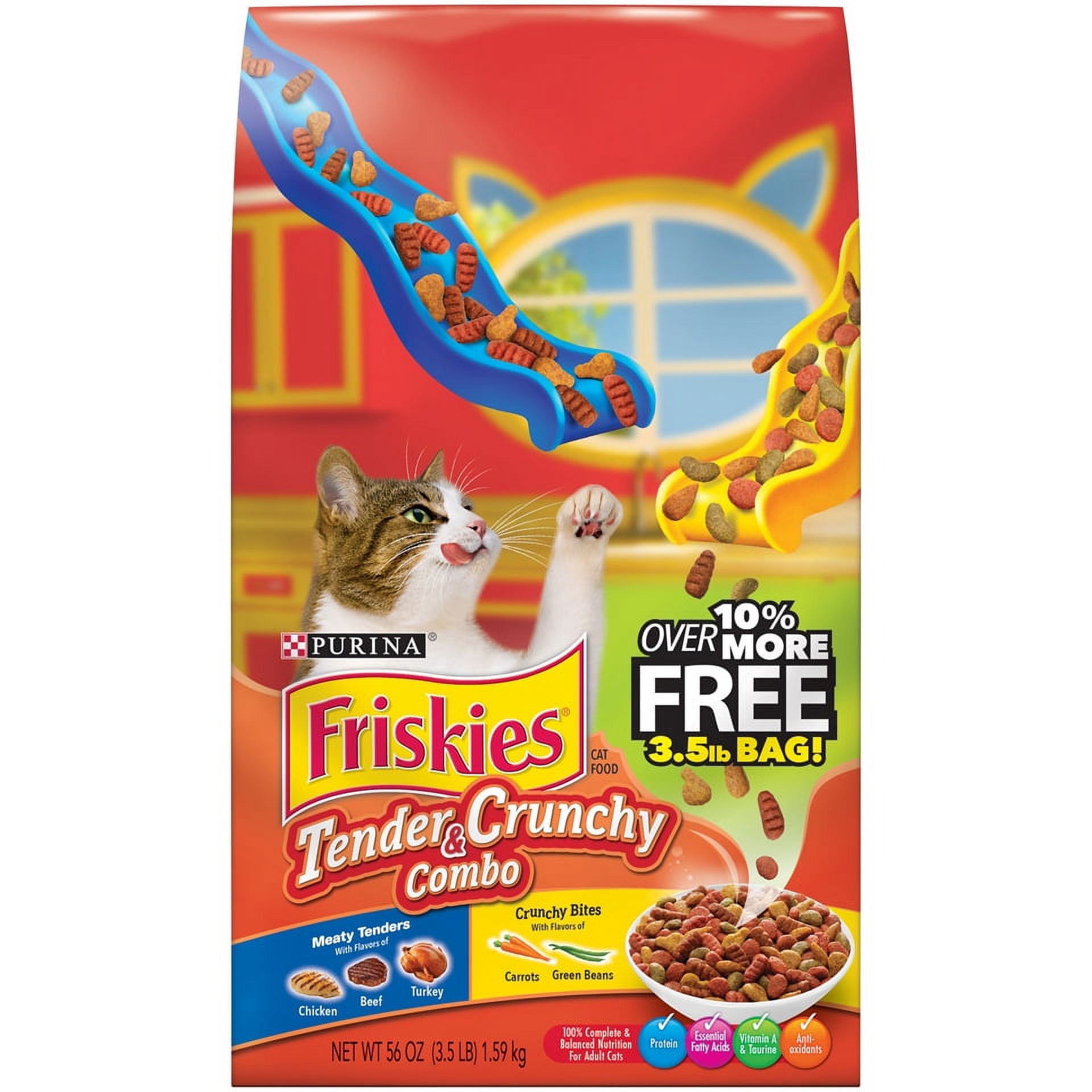 Friskies Dry Cat Food, Tender & Crunchy Combo, 3.5 lb. Bag