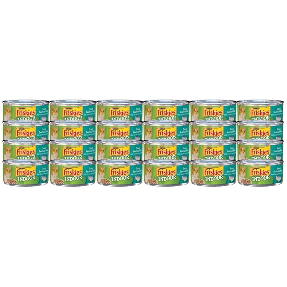 Friskies Indoor Saucy Seafood Bake Wet Cat Food in Sauce Value Pack, 5.5 Oz. Cans (24 Pack)