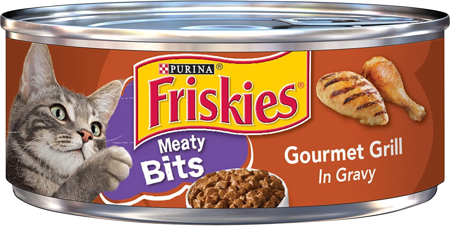 Friskies Meaty Bits Gourmet Grill in Gravy Adult Wet Cat Food, 5.5 OZ , 12 Count