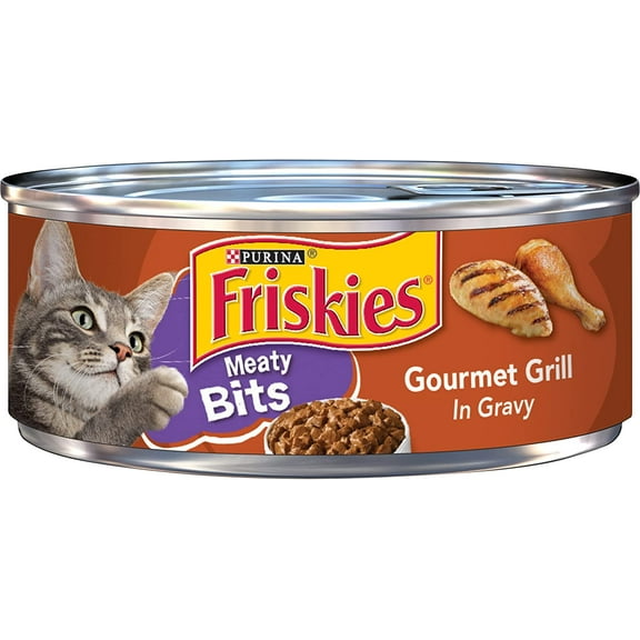 Friskies Meaty Bits Gourmet Grill in Gravy Adult Wet Cat Food, 5.5 OZ , 12 Count