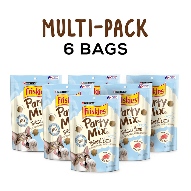 Friskies , Natural Cat Treats, Party Mix Natural Yums With Real Tuna