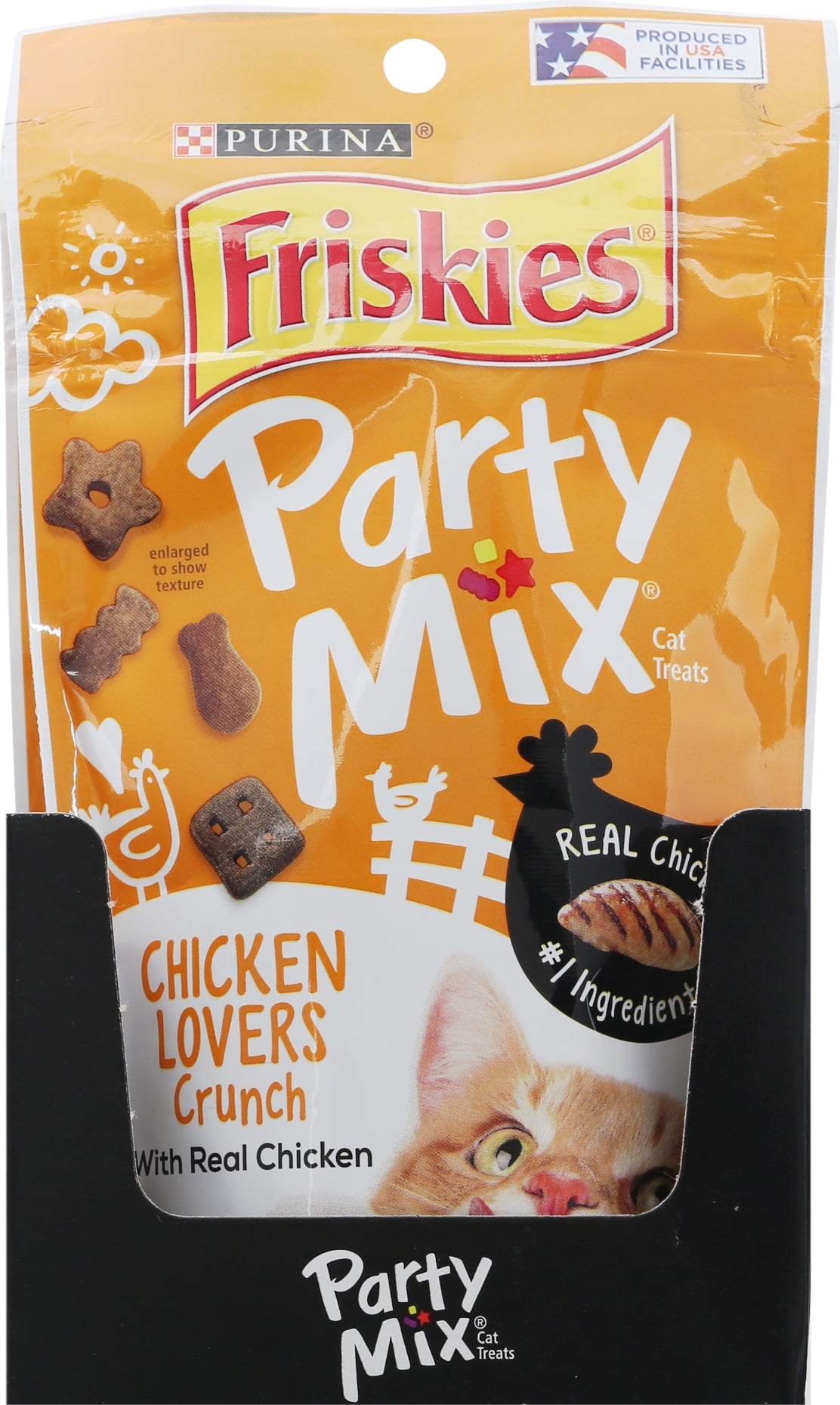 Friskies Party Mix Crunch Chicken Lovers Cat Treats, 2.1oz Bag (Pack