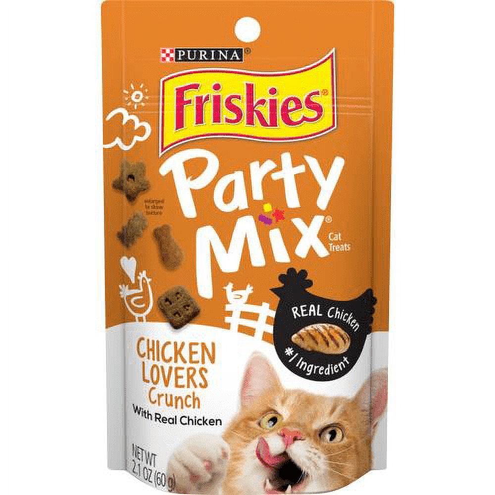 Friskies Party Mix Crunch Chicken Lovers Cat Treats, 2.1oz Bag