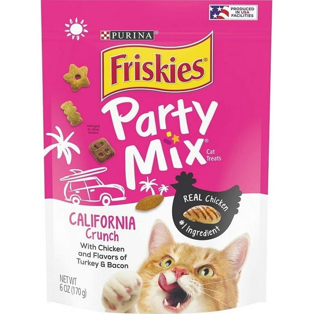 Friskies Party Mix Crunch Treats California Crunch 6 oz Pack of 4