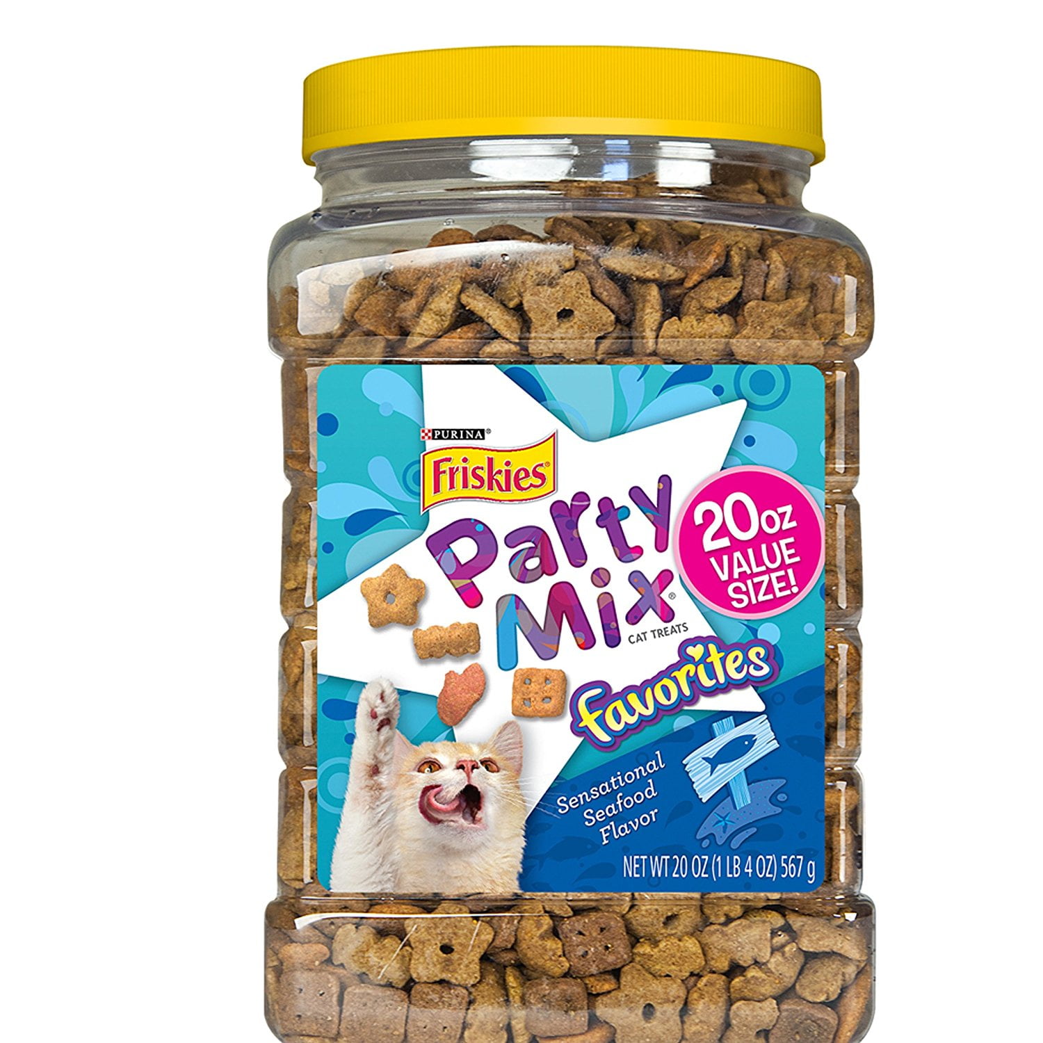 Friskies Party Mix Favorites Sensational Seafood Flavor Dry Cat Treats