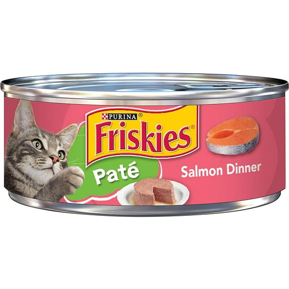 Friskies Pate Salmon Dinner Wet Cat Food, 5.5 OZ , 12 Count