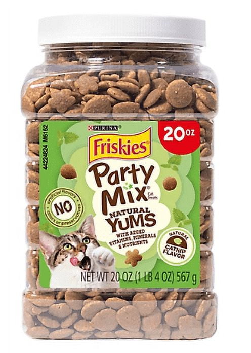 Friskies Purina Natural Cat Treats, Party Mix Natural Yums Catnip Flavor