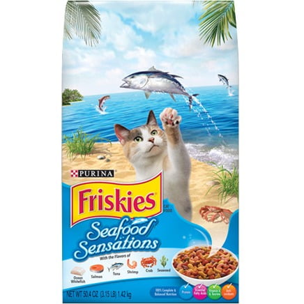 Friskies Seafood Sensations Dry Cat Food, 3.8 Lb.