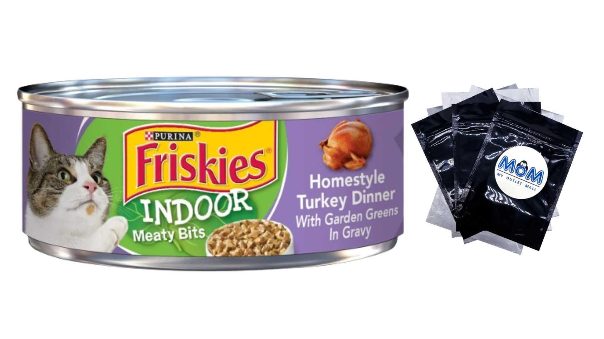 Friskies indoor Meaty Bits Wet Cat Food Turkey Dinner 5.5 oz Can per