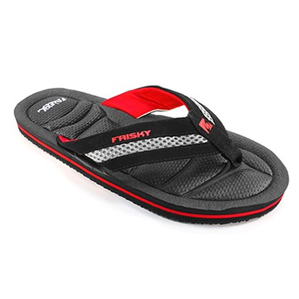 Frisky Mens 8 13 Thong Comfort Sandal Black 9