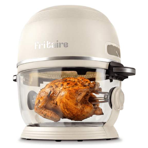Fritaire, Self-Cleaning Glass Bowl Air Fryer, 5 Qt, 6 One-Touch Functions, BPA/Teflon Free, White