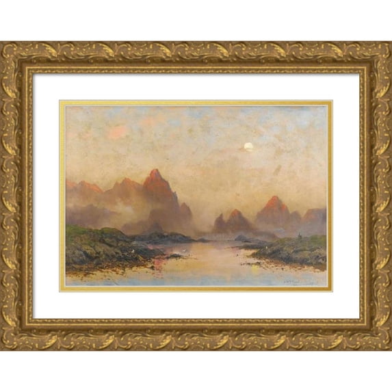Frithjof Smith-Hald 18x14 Gold Ornate Wood Frame and Double Matted Museum Art Print Titled - Lofoten