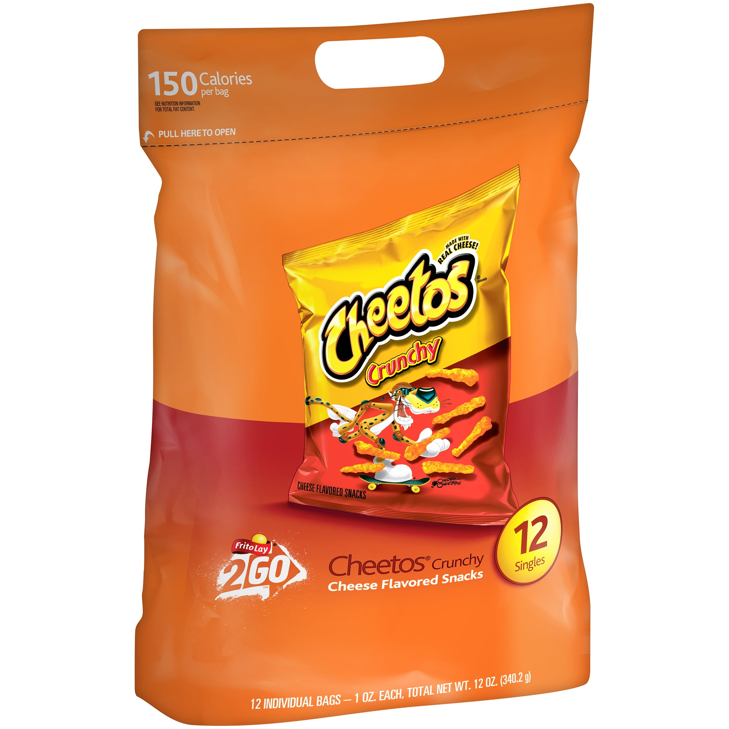  Cheetos Cheese Snacks, Crunchy Hot, 2-Ounce Large Single Serve  Bags (Pack of 64)