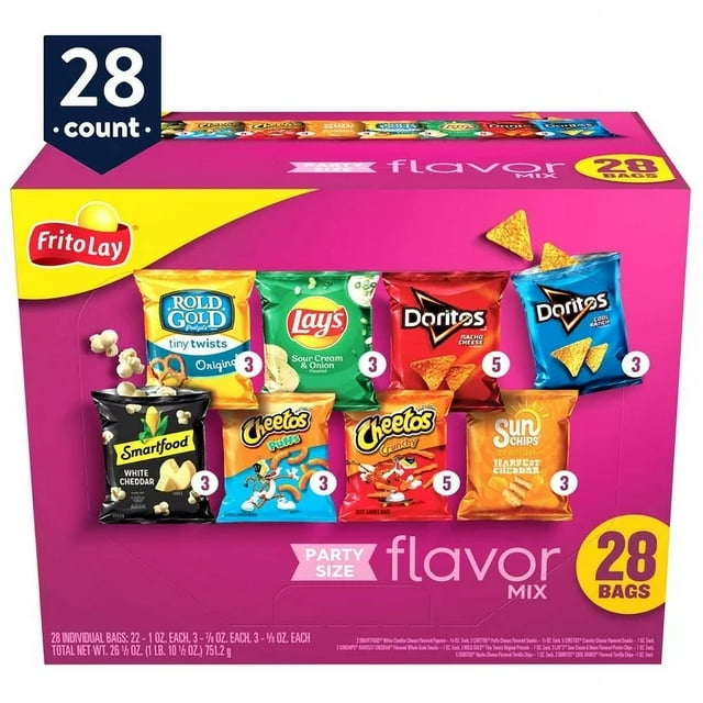 FritoLay Assorted Flavor Mix Variety Snack Pack, 28 Count