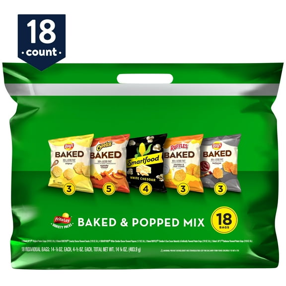 Frito Lay Baked & Popped Mix Variety 14.25 oz 18 Count