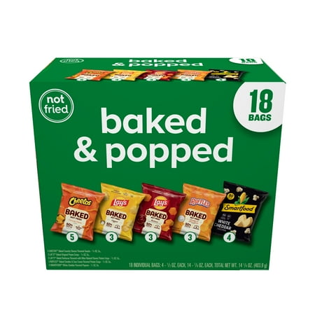 Frito-Lay Baked and Popped Mix Variety Pack Snack Chips, 18 Count Multipack