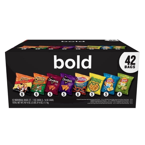 Frito Lay Bold Mix Chips Variety pack, Mega Size, 42 Count