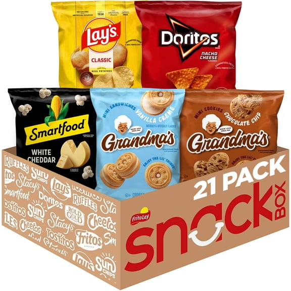 Frito-Lay Chips & Cookies, Smartfood, and Grandma's Snacks Variety Pack, 21 Count
