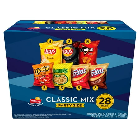 Frito Lay Party Mix Snack Variety Pack, 27.25 Oz., 28 Count, Frito-Lay Classic Mix Variety Pack, 28 Count