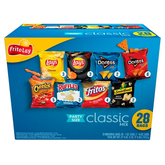 Frito-Lay Classic Mix Variety Pack Snack Chips, 28 Count Multipack