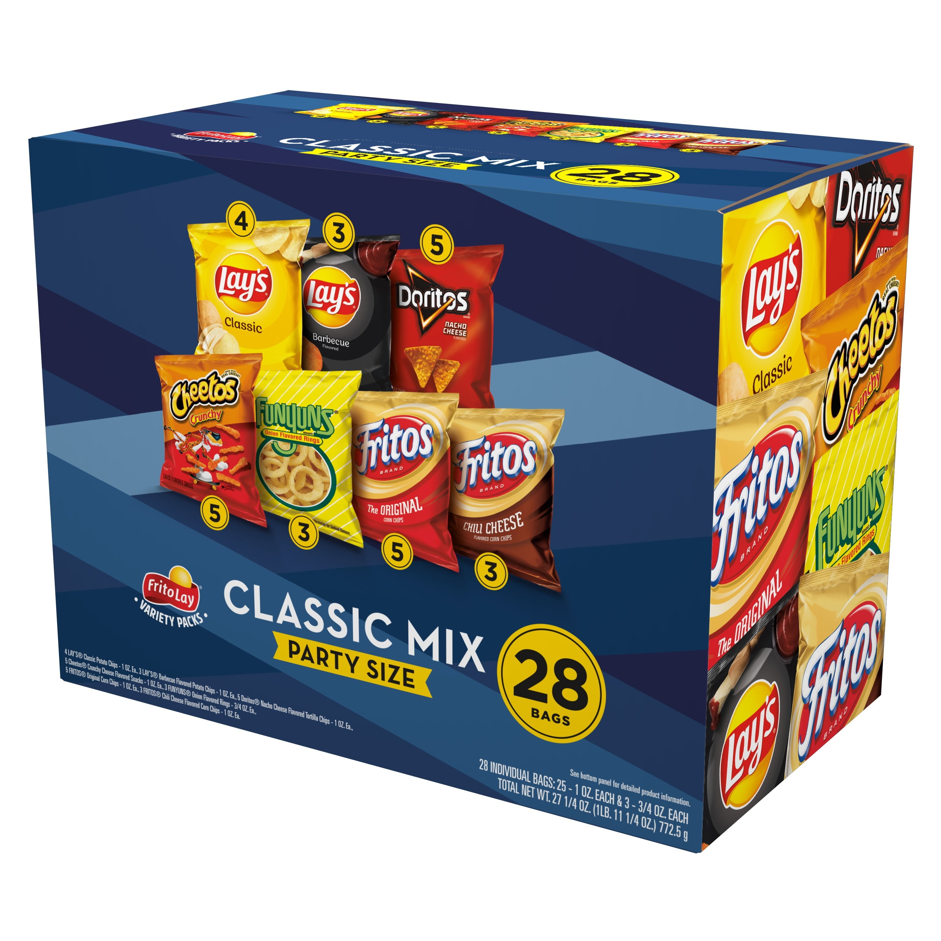 FritoLay Classic Mix Snack Chips, 28 Count Individual Packets in Multi