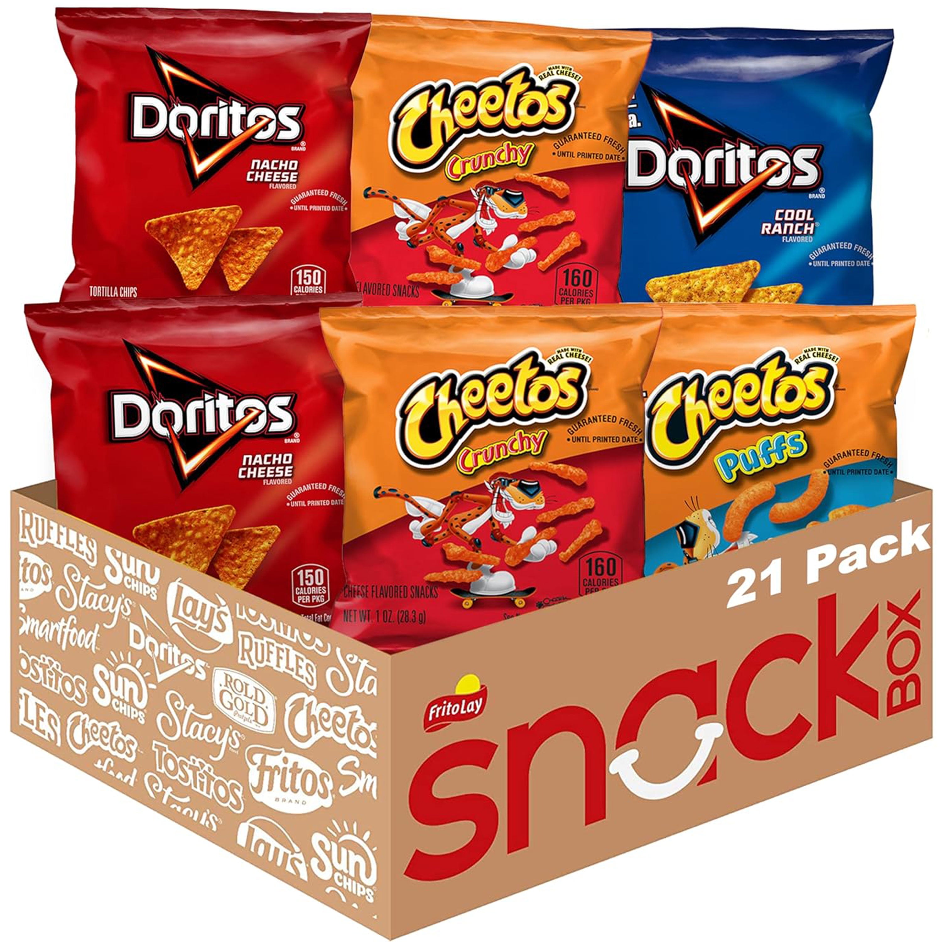Frito-Lay Doritos & Cheetos Mix Variety Pack, Single Serve Snack Bags (pack of 21)