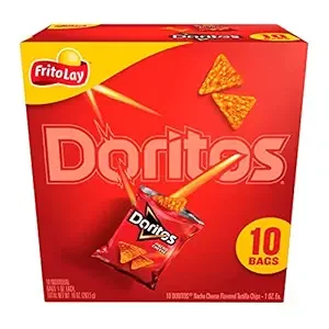 Frito-Lay Doritos Tortilla Chips Nacho Cheese Bags, 1 Oz, 10 Ct