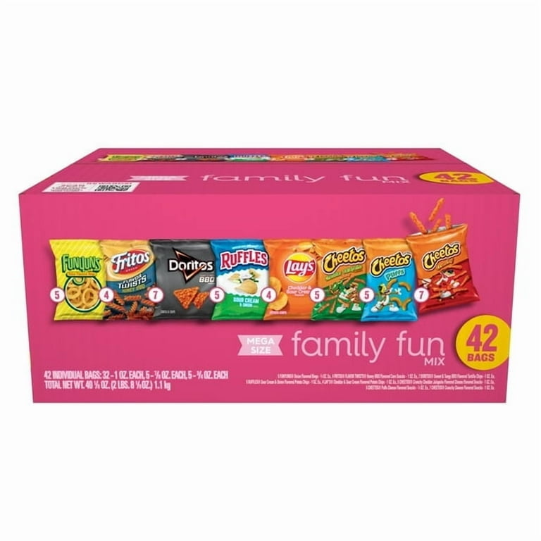 Frito Lay Family Fun Mix Chips Variety Pack, Mega Size, 42 Count