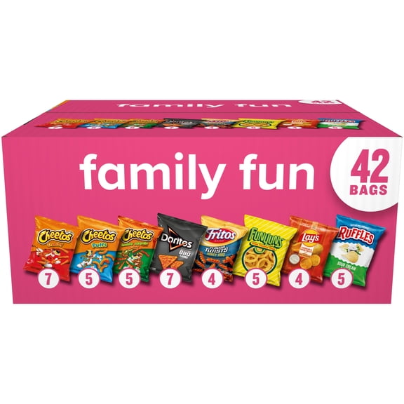 Frito Lay Family Fun Mix Chips Variety pack, Mega Size, 42 Count