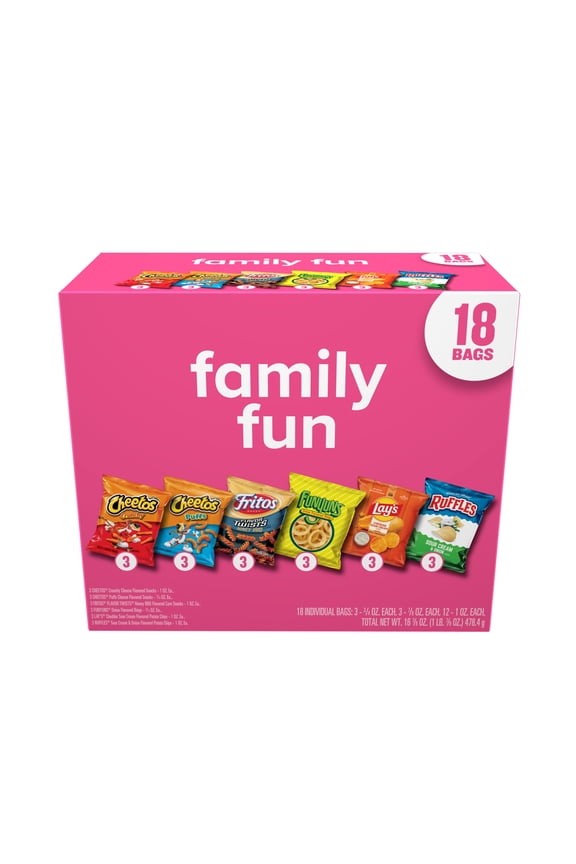 Frito Lay Family Fun Variety pack Snacks, 18 pack