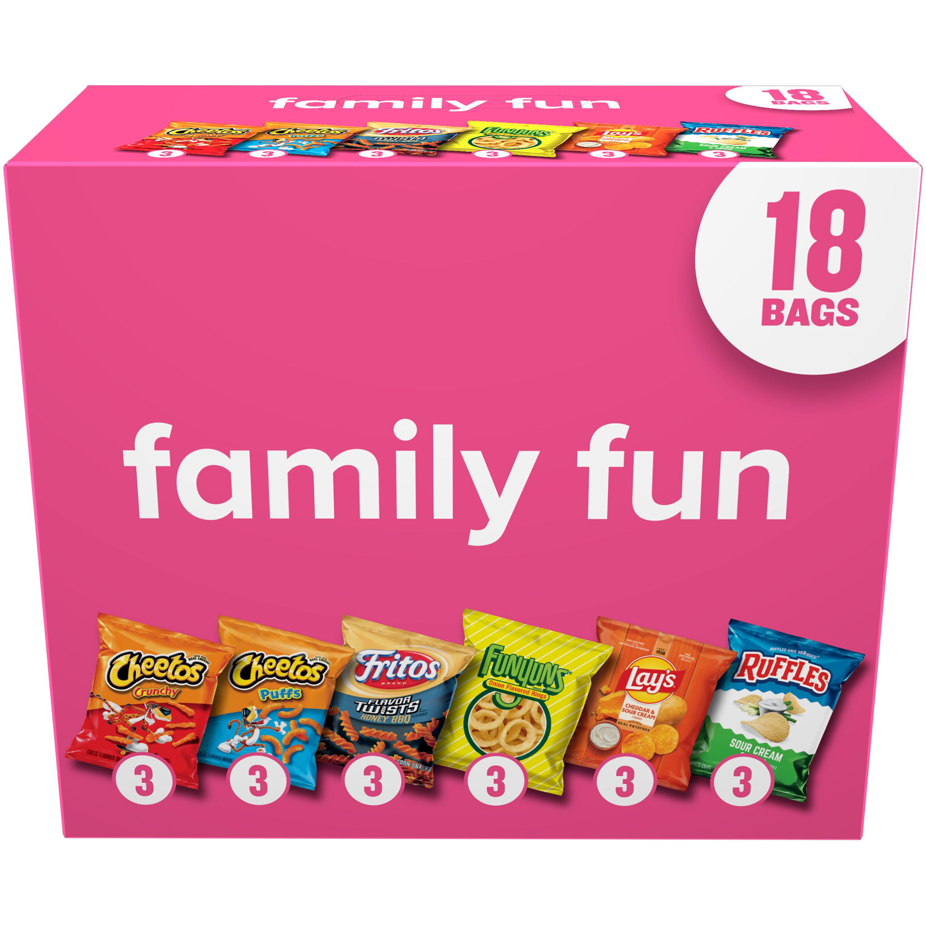 Frito Lay Family Fun Variety Pack Snacks Chips, 18 Pack