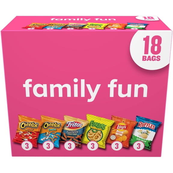 Frito Lay Family Fun Variety Pack Snacks Chips, 18 Pack
