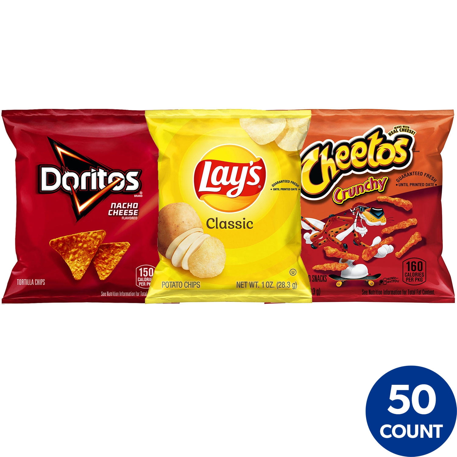 Frito-Lay Lays Original Potato Chips, 1 oz, 50 Count - Stock up