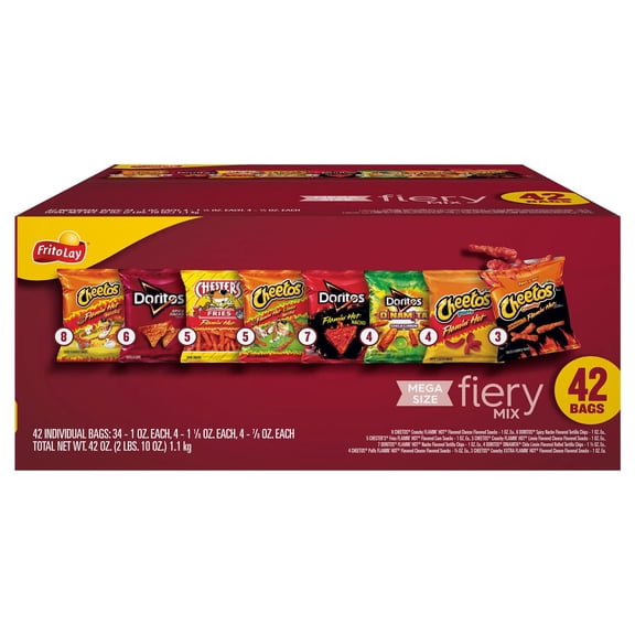 Frito Lay Fiery Mix Mega Size - 42 ct- Pack of 2