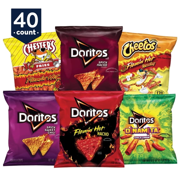 Frito-Lay Fiery Mix Variety Pack, 1 oz Bags, 40 Count