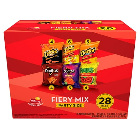 Frito-Lay Fiery Mix Variety Pack , Party Mix, 28 Count Box