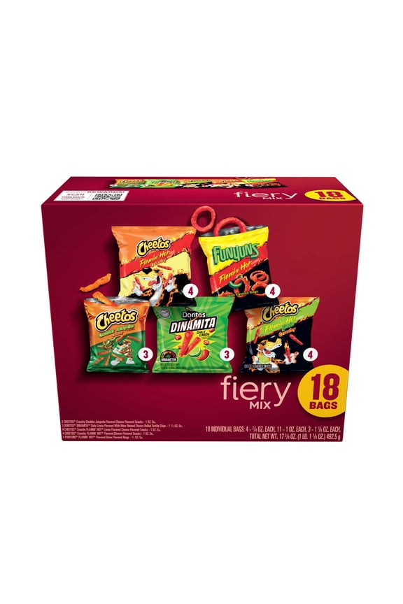 Fiery Mix Variety Pack Snack Chips, 18 Count Multipack
