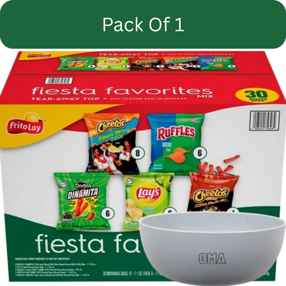 Frito-Lay Fiesta Favorites Snack Variety Pack, 30 Count with white bowl by OMA