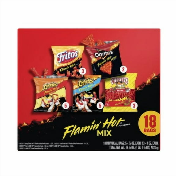 Frito Lay Flamin Hot Mix 18 Count