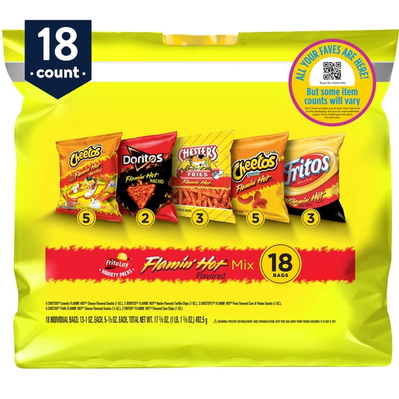 HI Frito Lay Mix 18ct Flamin Hot Mix Multipack 17.375oz